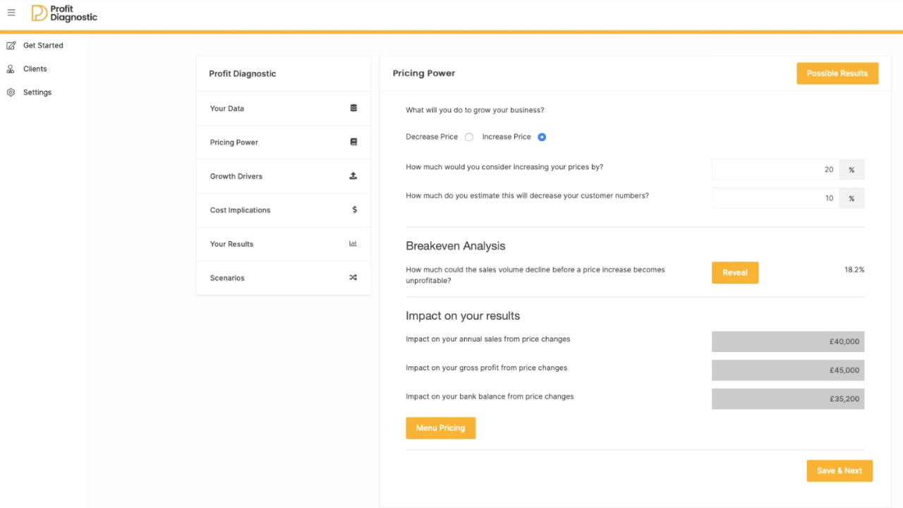 Profit Diagnostic Software